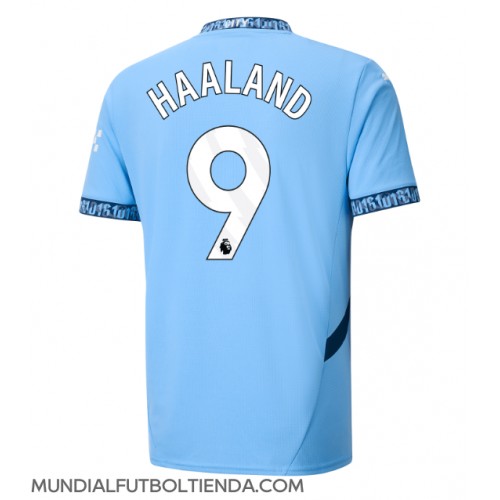 Camiseta Manchester City Erling Haaland #9 Primera Equipación Replica 2024-25 mangas cortas